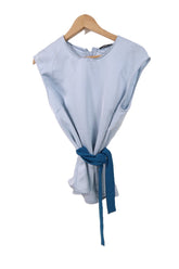 חולצה מעוצבת בתכלת סטאן-M-L